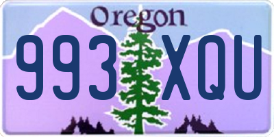 OR license plate 993XQU