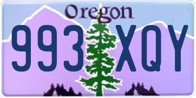 OR license plate 993XQY