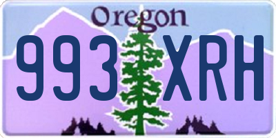 OR license plate 993XRH