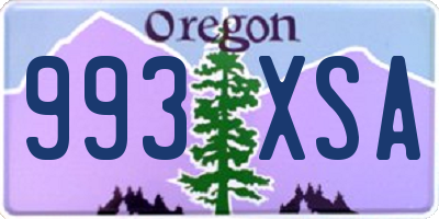 OR license plate 993XSA