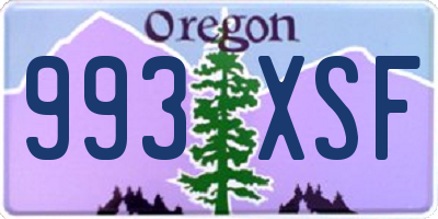 OR license plate 993XSF