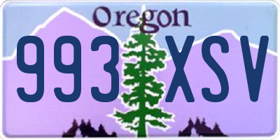 OR license plate 993XSV