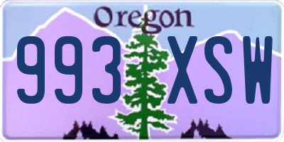 OR license plate 993XSW