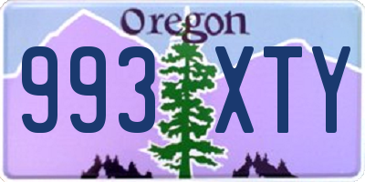 OR license plate 993XTY