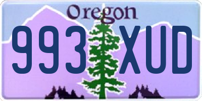 OR license plate 993XUD