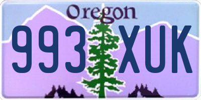 OR license plate 993XUK