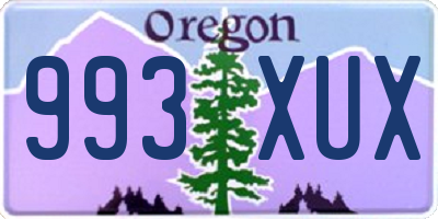OR license plate 993XUX