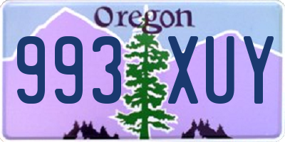 OR license plate 993XUY