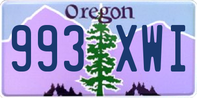 OR license plate 993XWI
