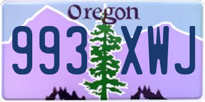 OR license plate 993XWJ