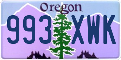 OR license plate 993XWK