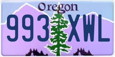 OR license plate 993XWL