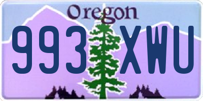 OR license plate 993XWU