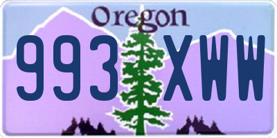 OR license plate 993XWW