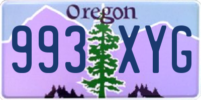 OR license plate 993XYG