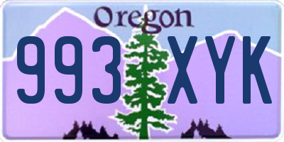 OR license plate 993XYK
