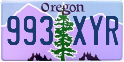 OR license plate 993XYR