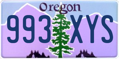 OR license plate 993XYS