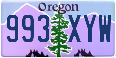 OR license plate 993XYW