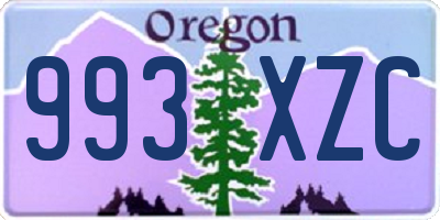 OR license plate 993XZC