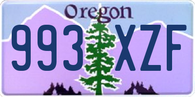 OR license plate 993XZF