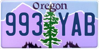 OR license plate 993YAB