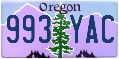 OR license plate 993YAC