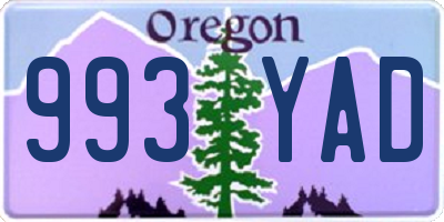 OR license plate 993YAD