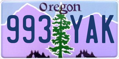 OR license plate 993YAK