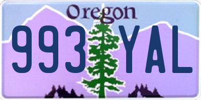 OR license plate 993YAL