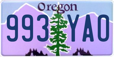 OR license plate 993YAO