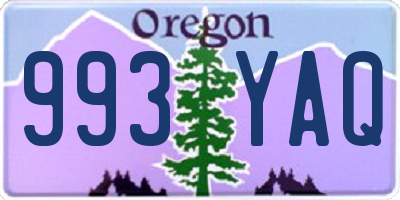 OR license plate 993YAQ