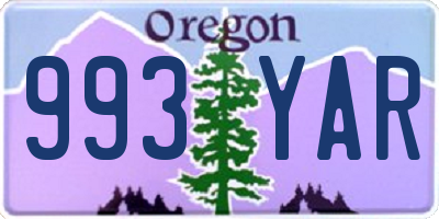 OR license plate 993YAR