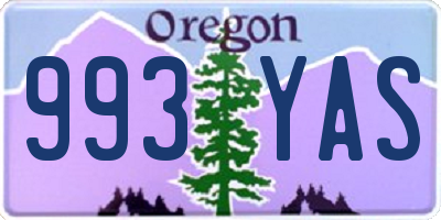 OR license plate 993YAS