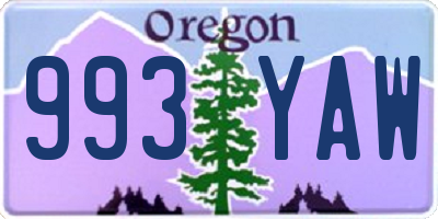 OR license plate 993YAW