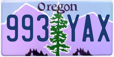 OR license plate 993YAX