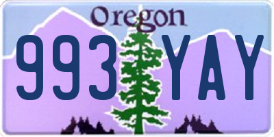 OR license plate 993YAY