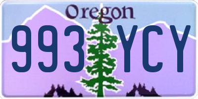 OR license plate 993YCY