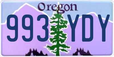 OR license plate 993YDY