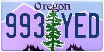 OR license plate 993YED