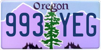 OR license plate 993YEG