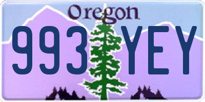 OR license plate 993YEY