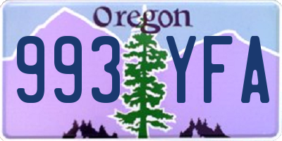 OR license plate 993YFA