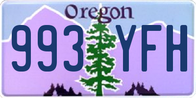 OR license plate 993YFH