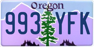 OR license plate 993YFK