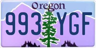 OR license plate 993YGF