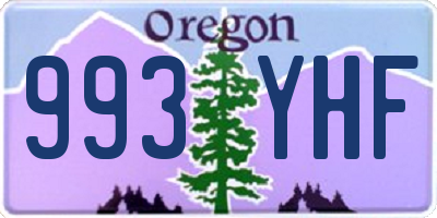 OR license plate 993YHF