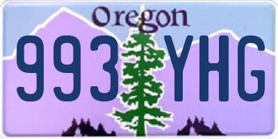 OR license plate 993YHG