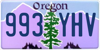 OR license plate 993YHV