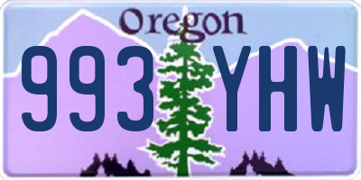 OR license plate 993YHW